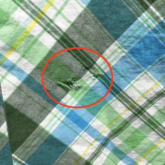 Y2K 2000s Vintage Gap Shift Dress 8 M Medium Green Blue Plaid Strapless Summer - Picture 5 of 12